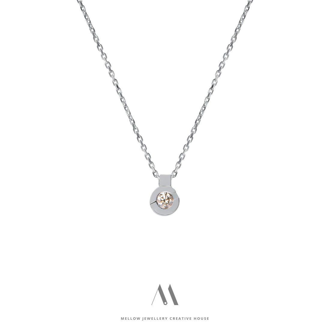 14k solid gold Diamond necklace N4/AuD66 - Mellow Jewellery Creative House