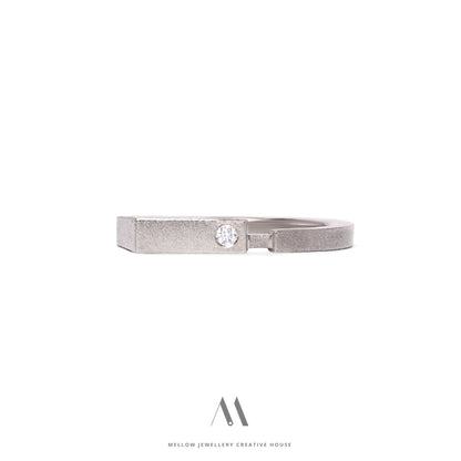 14k solid white gold Diamond ring CMR/229 - Mellow Jewellery Creative House