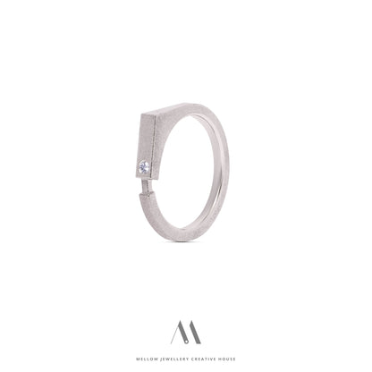 14k solid white gold Diamond ring CMR/229 - Mellow Jewellery Creative House