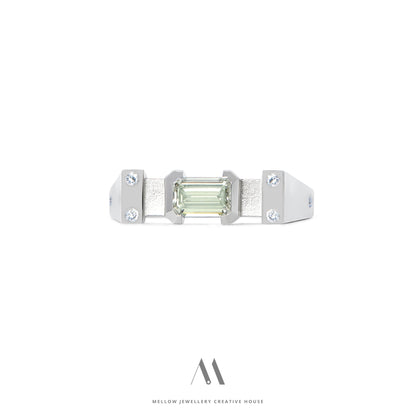 14k solid white gold Diamonds ring CMR/222 - Mellow Jewellery Creative House