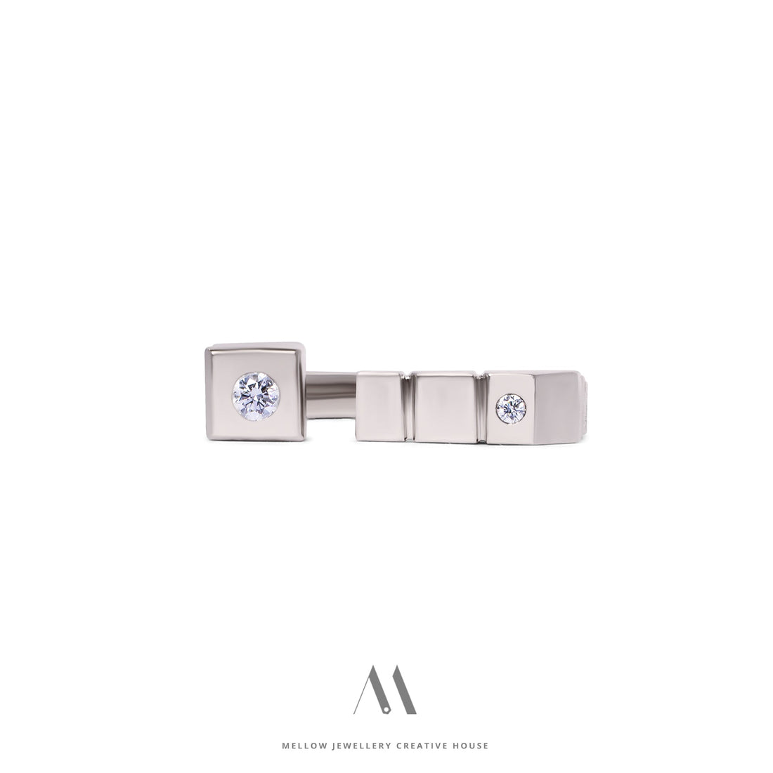 14k solid white gold Diamonds ring CMR/224 - Mellow Jewellery Creative House