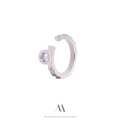 14k solid white gold Diamonds ring CMR/225 - Mellow Jewellery Creative House