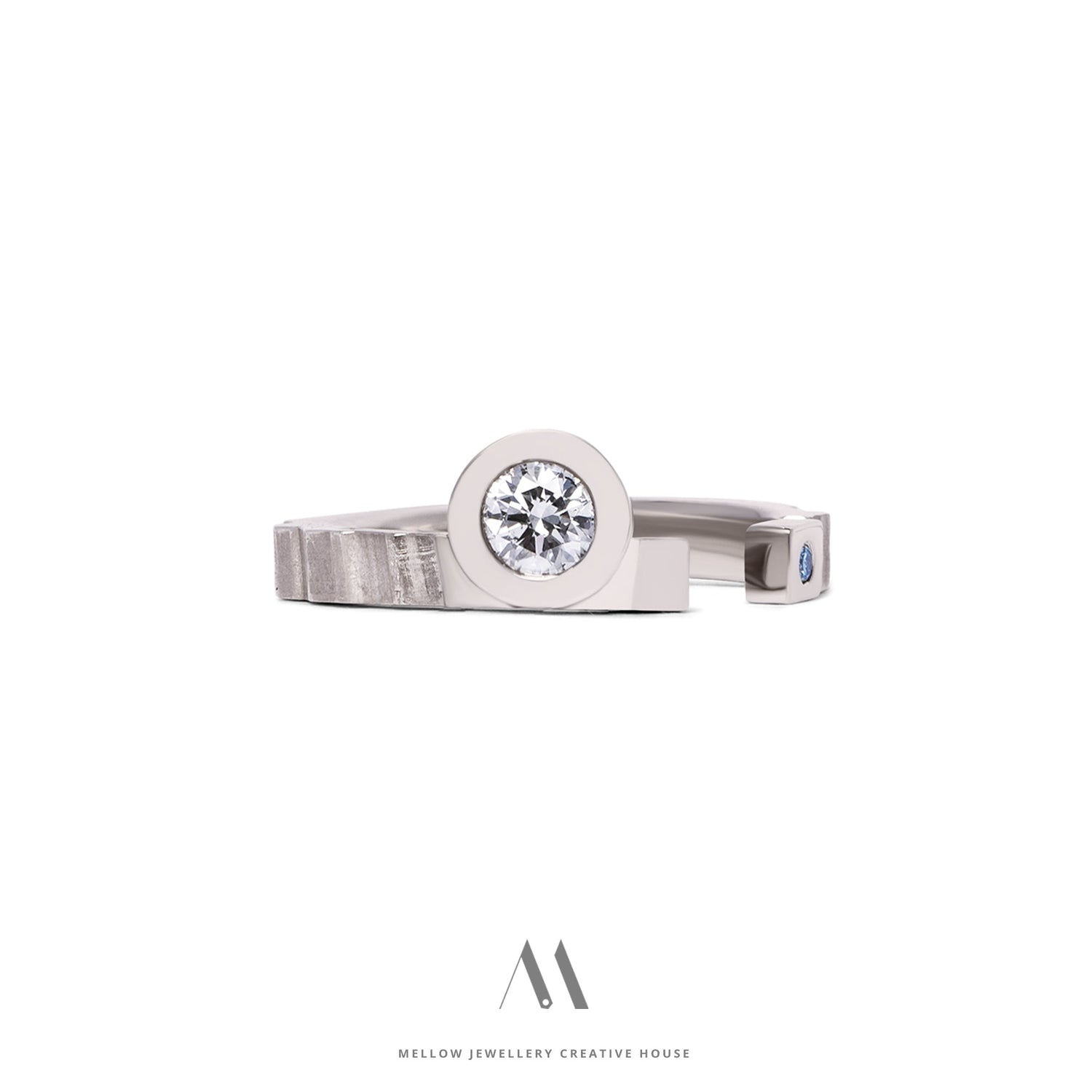 14k solid white gold Diamonds ring CMR/225 - Mellow Jewellery Creative House