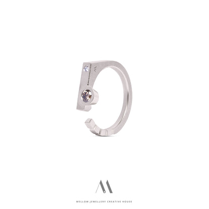 14k solid white gold Diamonds ring CMR/230 - Mellow Jewellery Creative House