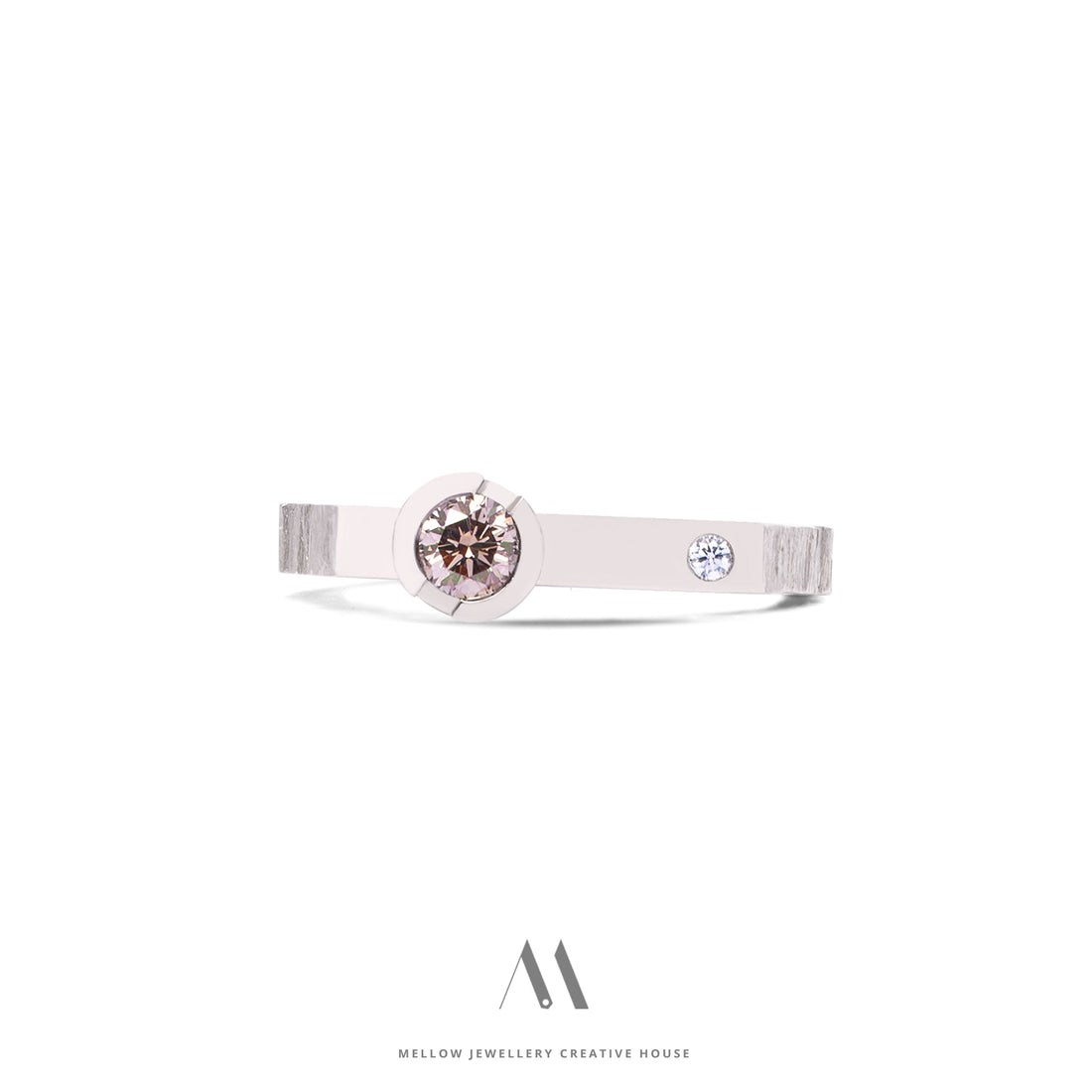 14k solid white gold Diamonds ring CMR/231 - Mellow Jewellery Creative House