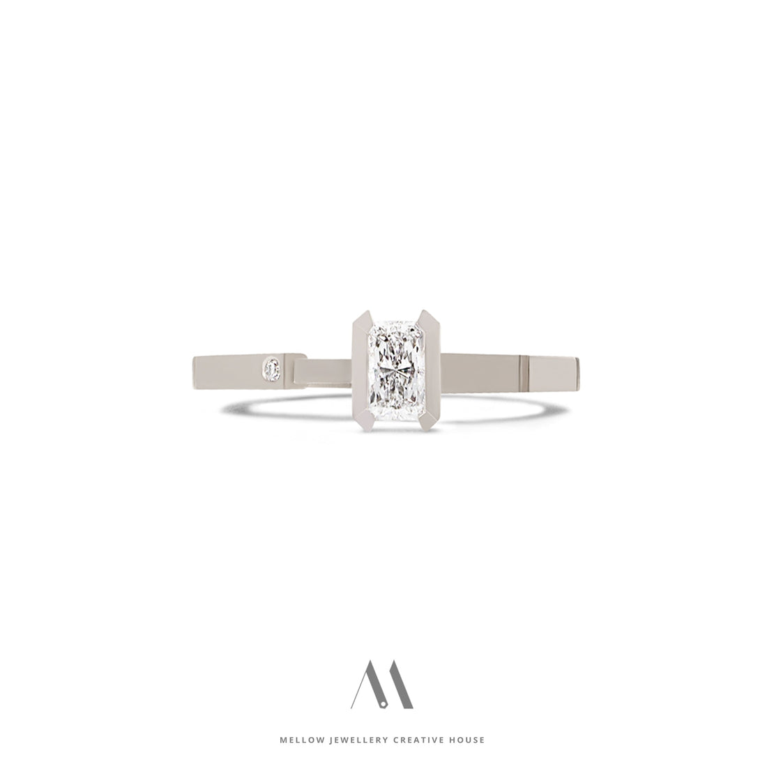 14k solid white gold Diamonds ring CMR/245 - Mellow Jewellery Creative House