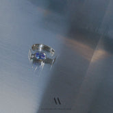 14k solid white gold Sapphire Diamonds ring CMR/238 - Mellow Jewellery Creative House