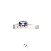 14k solid white gold Sapphire Diamonds ring CMR/238 - Mellow Jewellery Creative House