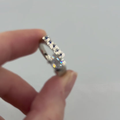 14k solid white gold Diamond Sapphires ring CMR/233